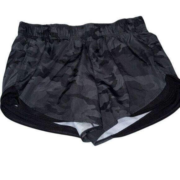 Camo Print Womens Running Shorts With Mesh Liner & Elastic Waistband - Picture 1 of 7
